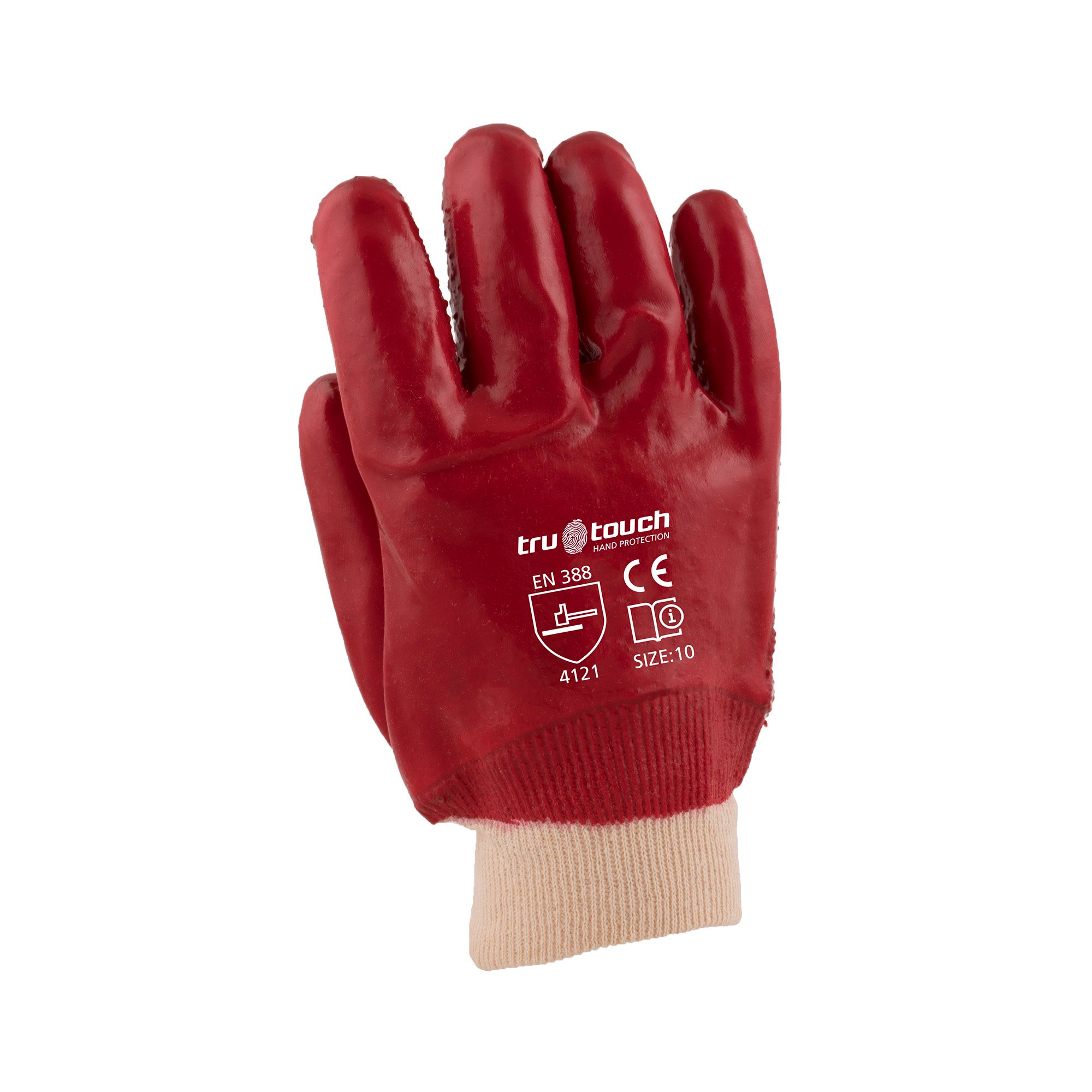 REBEL Tru Touch Red PVC Heavy Duty Gloves Rough Palm - REBEL Safety ...