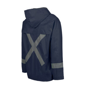 REBEL AquaSkin Rubberised Hi Viz Navy Reflective Rainsuit - Image 8