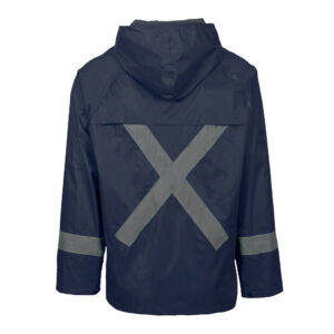 REBEL AquaSkin Rubberised Hi Viz Navy Reflective Rainsuit - Image 6
